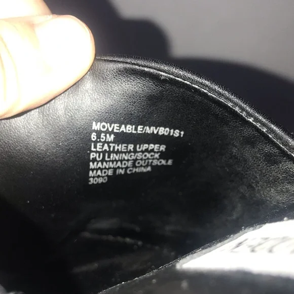 Steve Madden Black Leather Moveable Platform Sandals Sz 6.5 - Picture 8 of 11